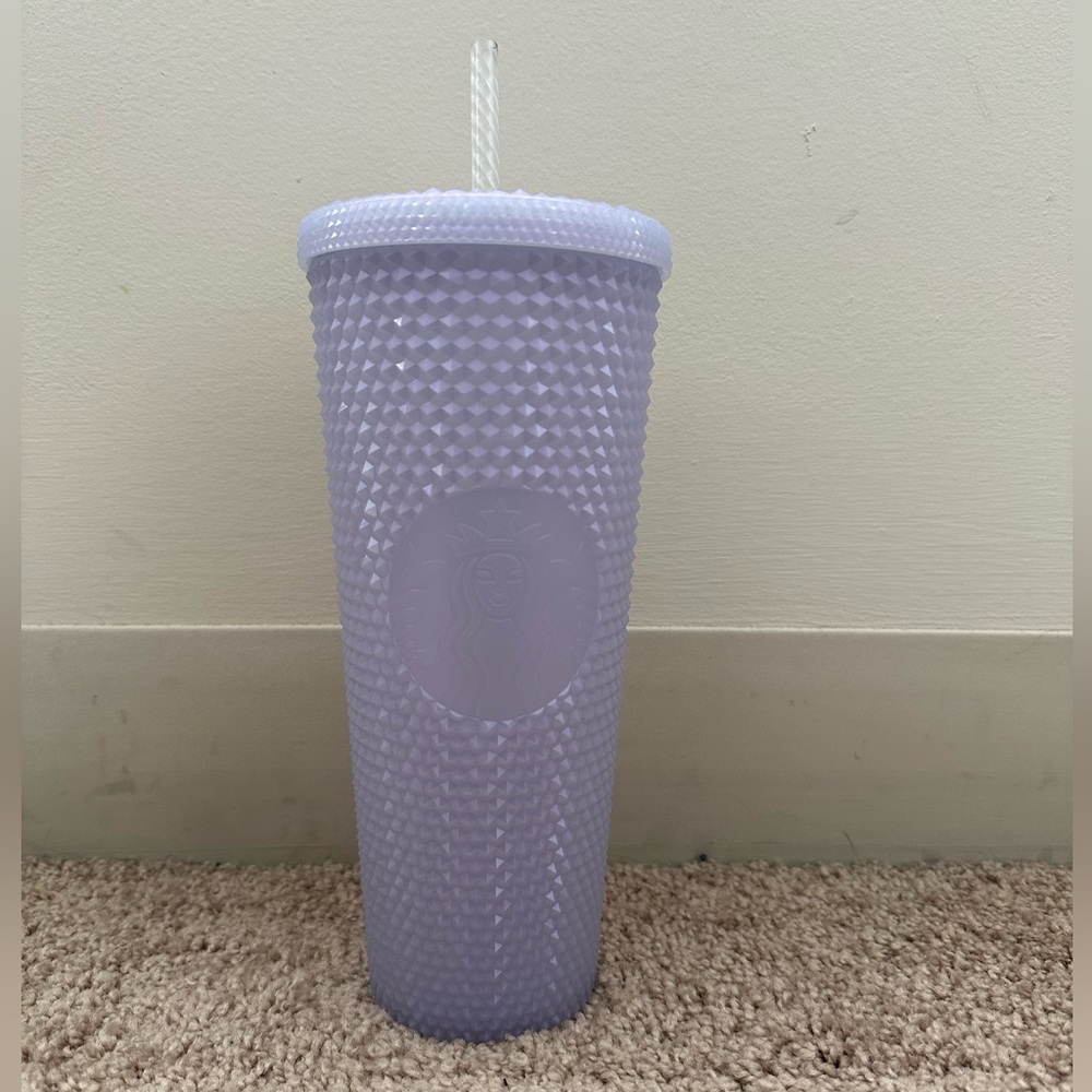 Starbucks 2021 Icy White Lavender Studded Iridescent Tumbler 24oz Venti NWT